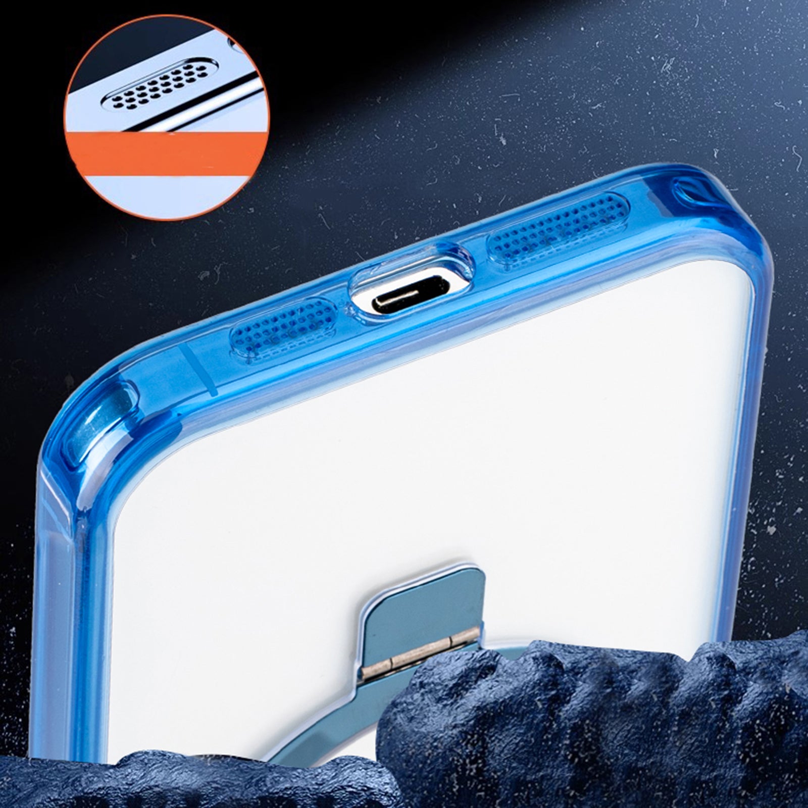 For iPhone 15 Pro Slim Case Compatible with MagSafe Kickstand TPU+PC Phone Cover - Orange For iPhone 15 Pro Slim Case Compatible with MagSafe Kickstand TPU+PC Phone Cover - Orange